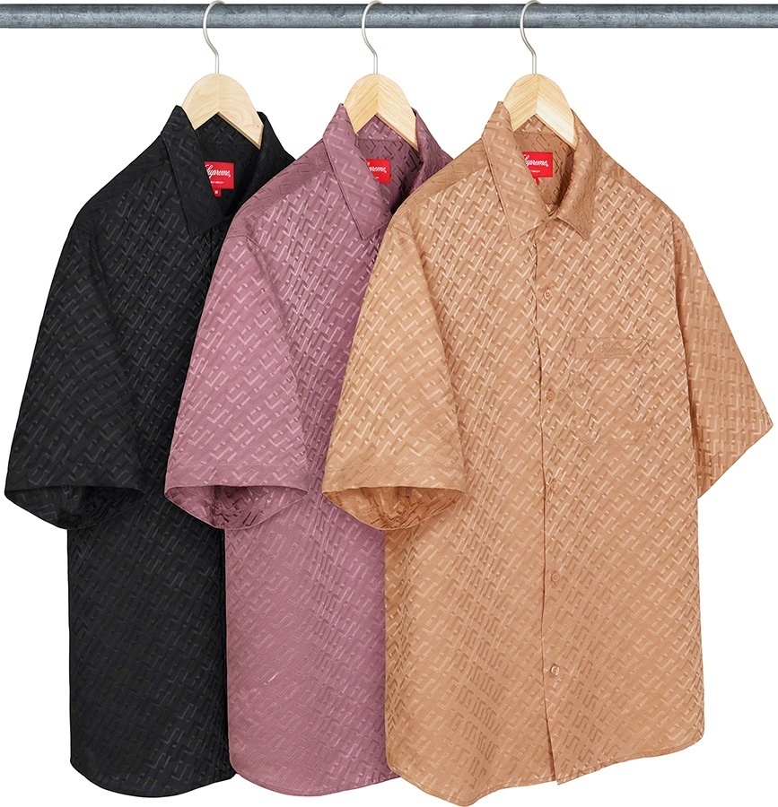 Tonal Monogram Silk S/S Shirt